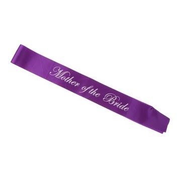 Mother of the Bride Stain Sash Bridal Purple White