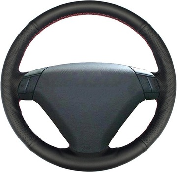 Osłona kierownicy Dla Peugeot 407 SW 2004-2009 Czarna skóra z