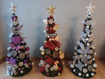 Елка 80СМ украшенная светодиодными лампочками КОНУС со светодиодной декорацией ГОТОВО