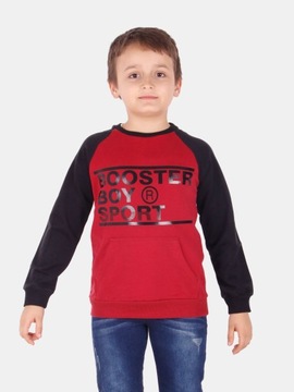 Bluza chłopięca dresowa kangurka kieszeń bordo 140