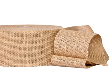 WSTĄŻKA TAŚMA JUTOWA JUTA NATURALNA 10CM 1M