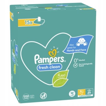 PAMPERS серветки вологі FRESH & CLEAN для дітей набір 15 x 80 шт.