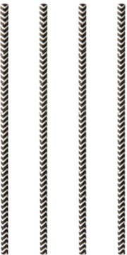 Słomka papierowa czarno-biała 20cm Zig-Zag 100szt.
