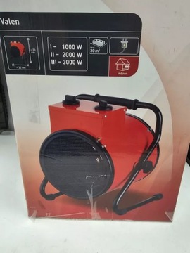 NAGRZEWNICA PRZEMYSŁOWA OKRĄGŁA CZERWONA 3000 W