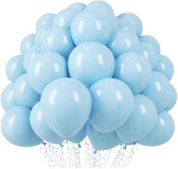 Balony Pastelowe Blękitne Jasny Niebieski Matowe 50szt.