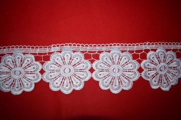 КРУЖЕВО ГИПУРА 8 см БЕЛОЕ узор 3950