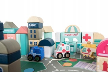 Деревянные кубики Город машин 115 элементов