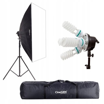 LAMPA foto softbox 80x120 5x 85W statyw + torba