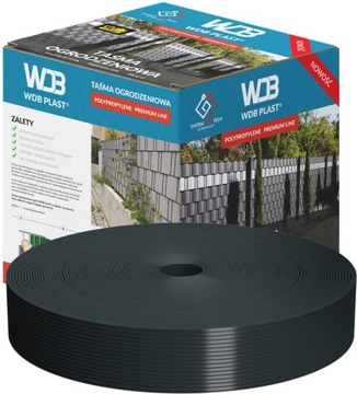 TAŚMA OGRODZENIOWA PREMIUM WĄSKA 4,75x50 NA OGRODZENIA PANELOWE 3D ANTRACYT