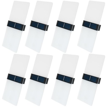 8x Kinkiet Solarny Lampka Solarna AKRYL LED Zewnętrzna Czujnik Zmierzchu