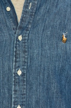 RALPH LAUREN koszula jeansowa granatowa na co dzień PREMIUM r.S