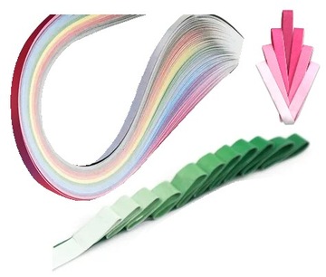 Paski GRADIENTOWE Cieniowane do Quillingu 3mm MIX 100 szt. QUILLING