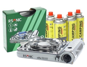 KUCHENKA TURYSTYCZNA GAZOWA TURBO RSONIC WALIZKA MOC 2,9kW plus 4 KARTUSZE