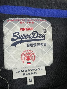 SuperDry Sweter Męski Czarny Logo Unikat Klasyk M