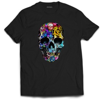 KOSZULKA T-SHIRT CZACHA SKULL GRAFFITI GRAFIKA XL