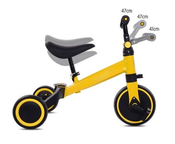 ТРЕХКОЛЕСНЫЙ БАЛАНСИРОВОК 4в1 ДЛЯ РЕБЕНКА, РЕГУЛИРУЕМЫЙ РУЛЬ, СКЛАДНОЙ