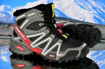 CIEPŁE BUTY ZIMOWE OCIEPLANE KOŻUCHEM TREKINGOWE