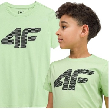 KOSZULKA CHŁOPIĘCA 4F T-SHIRT BAWEŁNIANY