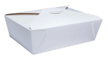 Pudełka pojemnik wynos 1L papier BIAŁE 15x12 50szt