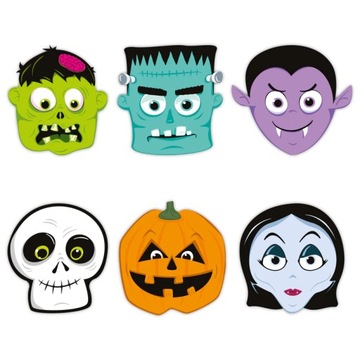 Maski papierowe Halloween Monsters NA BAL DRAKULA