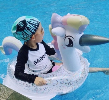 KOŁO Z SIEDZISKIEM DLA DZIECI JEDNOROŻEC DMUCHANY MATERAC NA BASEN PLAŻĘ