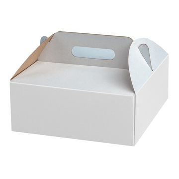 Karton Opakowanie na tort lub ciasto Z RĄCZKĄ 300x300x150 mm - 50 szt.
