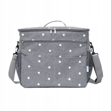 СУМКА ДЛЯ КОЛЯСКИ, РЮКЗАК ДЛЯ МАМЫ, ТЕРМООРГАНАЙЗЕР, МОЛНИЯ, КАРМАНЫ, СЕРЫЙ