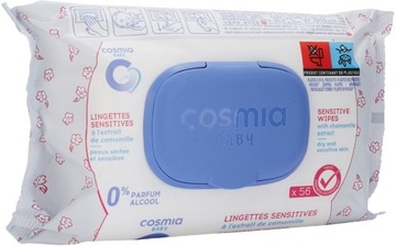 COSMIA BABY Chusteczki nawilżane SENSITIVE skóra sucha wrażliwa 56 szt.