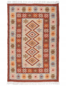 Dywan kilim tkany dwustronny wzór 120x180 cm terra