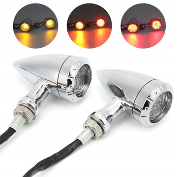 2 szt. Motocykl LED Turn Signal Lamp Retro Żółte