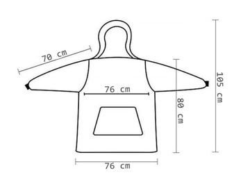 Bluza Koc Ciepła Oversize Futrzak XXL Gruba 2w1 PL