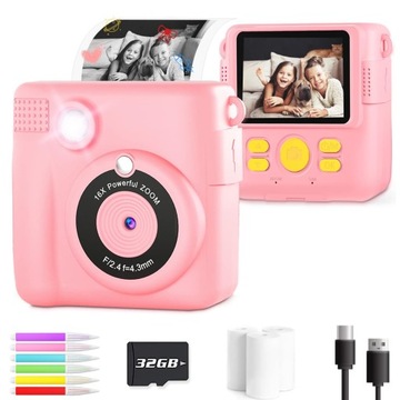 МАЛЕНЬКИЙ ДЕТСКИЙ ФОТОПРИНТЕР С BLUETOOTH-КАМЕРОЙ 32 ГБ