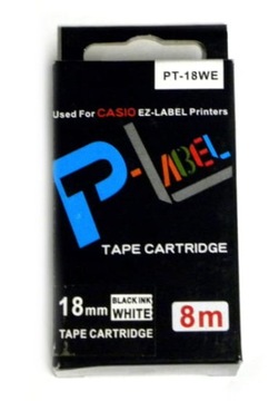 Taśma do Casio PT-18WE zamiennik XR-18WE 18mm czar