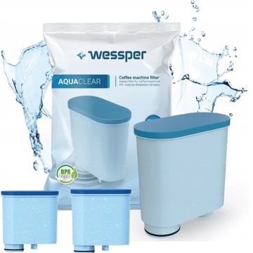 3x FILTR WESSPER AquaClear do ekspresu Philips Latte Go Saeco AquaClean