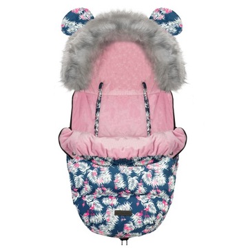 Спальник Elmi Ricokids для коляски и санок - синий с фламинго