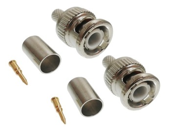 ZŁĄCZE WTYK BNC RG-59 ZACISKANY ZAGNIATANY 2sztuki