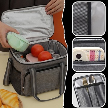 ТЕРМАЛЬНАЯ ПЛЯЖНАЯ СУМКА ДЛЯ ПИКНИКА БОЛЬШОЙ ХОЛОДИЛЬНИК ДЛЯ ЕДЫ НАПИТКИ ЛАНЧ-БОКС