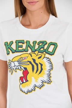 KENZO Biały t-shirt Tiger Varsity crewneck XS