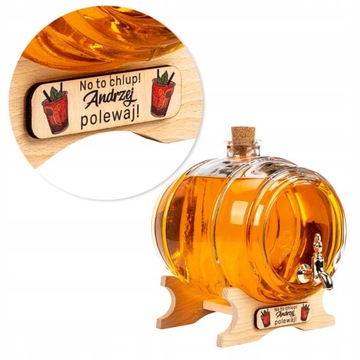 BECZKA SZKLANA 4L NA WINO BIMBER WESELE +TABLICZKA