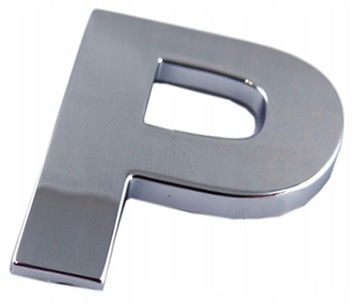 H9E49 EMBLEMAT LITERA LITERKA CHROM P p DUŻA 5,6cm