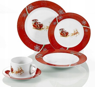 Рождественский набор тарелок Рождественский 30 шт. Олени