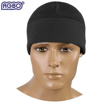 CZAPKA ZIMOWA WOJSKOWA WP WZ.420Z-MON Wełna MERINO Dwustronna Czarna 54-55