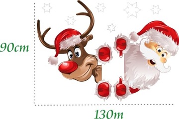 Рождественская наклейка SANTA REINDEER, 130 см