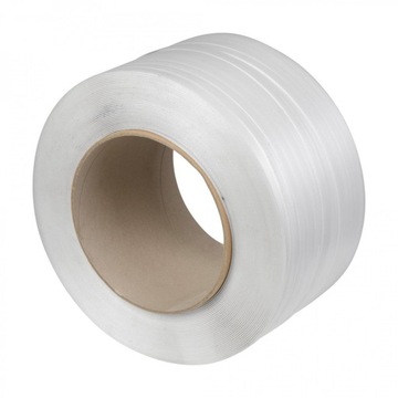 TAŚMA PP DO SPINANIA PALET BIAŁA 12x0,80 mm x 2000 m BANDOWANIA ZGRZEWANIA