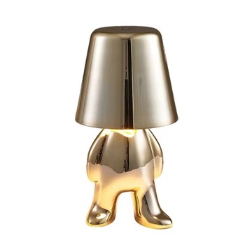 Usb Rechargeable Touch Control Golden Man Led Dining Table Lamp Home~9989