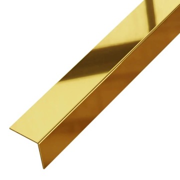 Kątownik dekoracyjny stalowy - listwa dekoracyjna złoty poler 10x10mm 270cm