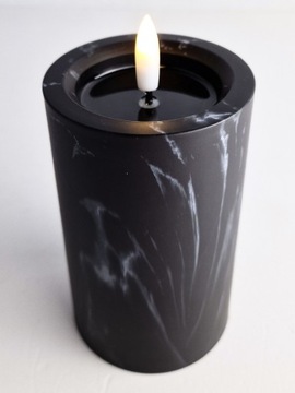 LED СВЕЧА 12,5см черный мрамор