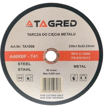TARCZA DO CIĘCIA METALU STALI SLIM RBF 230x1.8MM