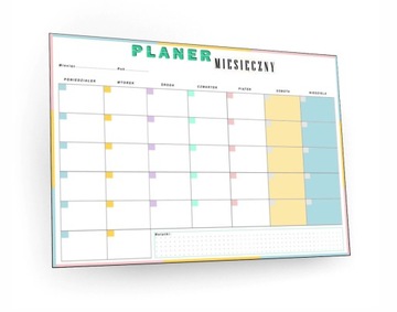 Tablica planer miesięczny suchościeralny terminarz ścienny pcv 40x60 KOLORY