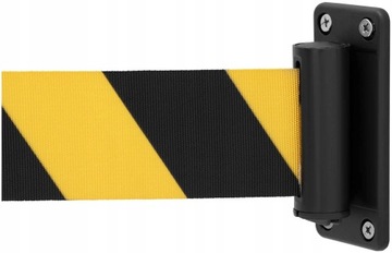 Taśma odgradzająca ostrzegawcza w kasecie ściennej